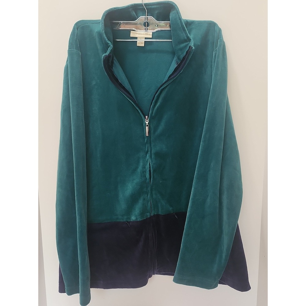 Appleseeds Jackets Womens Size Large 2 Front Pockets Turquoise And Blue
